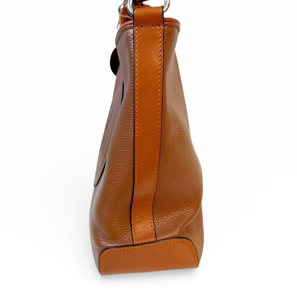 Tucker Tweed Equestrian Manor Tote Signature Logo Shoulder Bag Chestnut - Picture 5 of 10